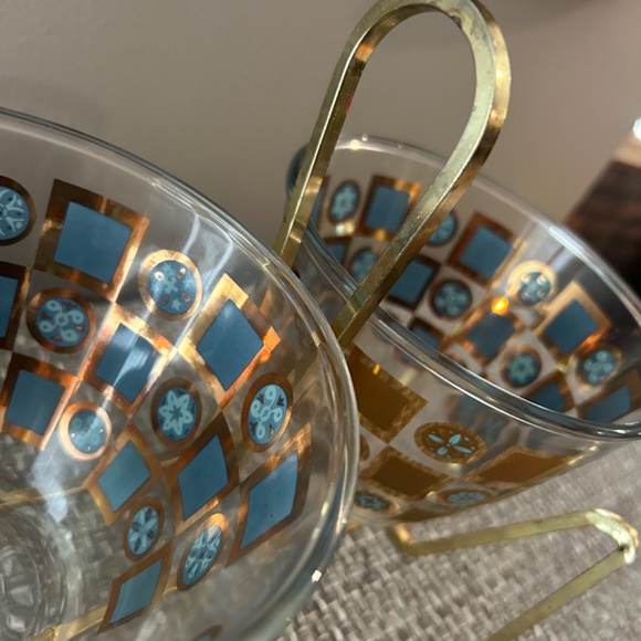 RARE MCM Culver Carnival Barware Glass Appetizer Garnish Set with Caddy - Picture 3 of 7